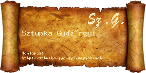Sztupka Györgyi névjegykártya